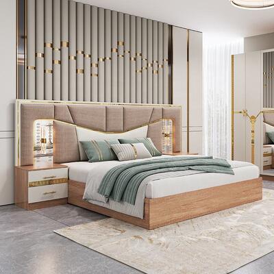 Meuble De Chambre Modern Bedroom Furniture Set king Size Bed Wooden Frame Luxury Home Complete Turkish Furniture Bedroom Sets