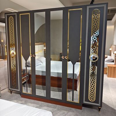 Foshan Wholesale Luxury Complete Bedroom Sets 5 Pieces king Size Bed Suite Wooden Frame Turkish Modern Bedroom Furniture Set