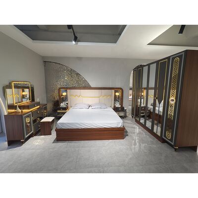 Foshan Wholesale Luxury Complete Bedroom Sets 5 Pieces king Size Bed Suite Wooden Frame Turkish Modern Bedroom Furniture Set