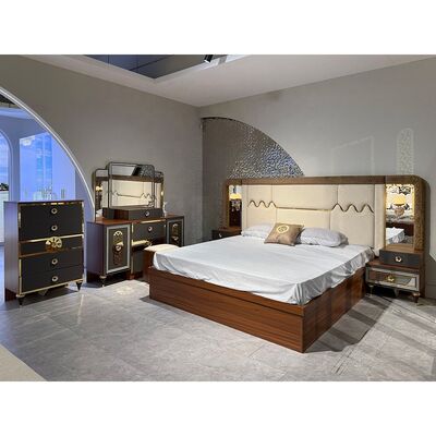 Foshan Wholesale Luxury Complete Bedroom Sets 5 Pieces king Size Bed Suite Wooden Frame Turkish Modern Bedroom Furniture Set