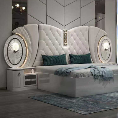 Bulk Price Modern Luxury Bedroom Furniture Set king Size Bed Frame Master Room Complete Turkish Bedroom Sets with Led Lights