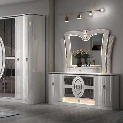 Bulk Price Modern Luxury Bedroom Furniture Set king Size Bed Frame Master Room Complete Turkish Bedroom Sets with Led Lights