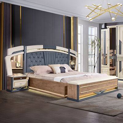 Chambre a Coucher Complet De Luxe Bedroom Sets king Size Bed Home Room Double Wooden Frame Modern Luxury Bedroom Furniture Set