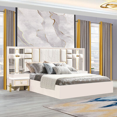 Good Price Bedroom Furniture Sets Luxury Italian Bedroom Set Leather Headboard