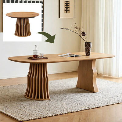 Wholesale Modern Wooden Extendable Dining Table Folding Dining Room Furniture Simple Round Adjustable Expandable Dining Table