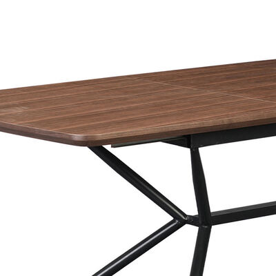 Wholesale Minimalist Rectangle Dining Table Dining Room Furniture Metal Frame Kitchen Table Live Edge Wooden Modern Dining Table