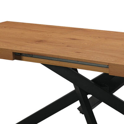 Cheap Modern Rectangle Folding Dining Table Metal Base Dining Room Furniture Simple Foldable Wooden Top Extendable Dining Table