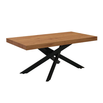 Cheap Modern Rectangle Folding Dining Table Metal Base Dining Room Furniture Simple Foldable Wooden Top Extendable Dining Table