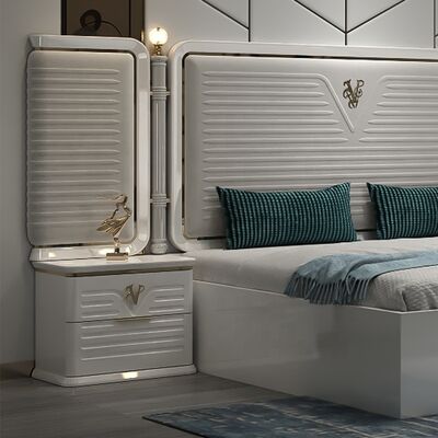 New Design Complete Modern Bedroom Sets 5 Pieces Double Double Wooden Frame Full Modern Luxury king Size Bedroom Furniture Set