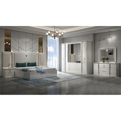 New Design Complete Modern Bedroom Sets 5 Pieces Double Double Wooden Frame Full Modern Luxury king Size Bedroom Furniture Set