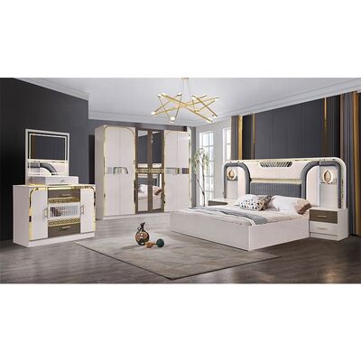 New Design Complete Turkish Bedroom Sets Luxury king Size Bed Room 5 Pieces Double Wooden Frame Modern Bedroom Furniture Set