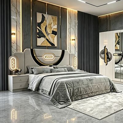 China Wholesale Cheap Turkish Bedroom Furniture Set Wooden Frame Luxury king Size Bed Double Full Modern Luxury Bedroom Sets