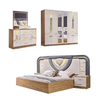 Ensemble Lit Armoire Et Coiffeuse Turkish Furniture Bedroom Sets Luxury king Size Bed Room Wooden Modern Bedroom Furniture Set