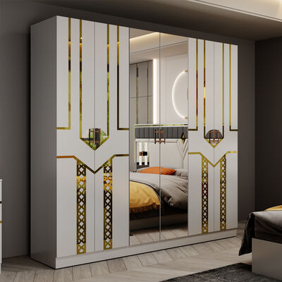 Wholesale Modern Design Double Leather King Bed Wardrobe Dresser Full Set Home Wooden Queen Size Luxury Furniture Bedroom Sets