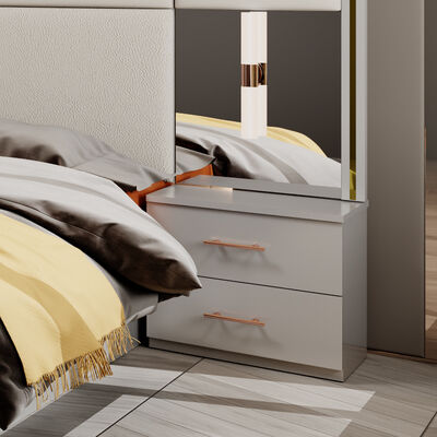 Wholesale Modern Design Double Leather King Bed Wardrobe Dresser Full Set Home Wooden Queen Size Luxury Furniture Bedroom Sets