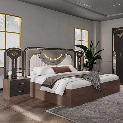 Wholesale Turkish Modern Bedroom Furniture Set Complete 5 Pieces king Size Bed Room Wooden Frame Home Furniture Bedroom Sets
