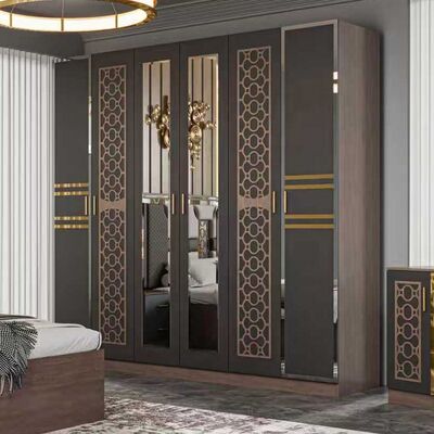 Luxury Wooden Bedroom Furniture Set king Size Bed Frame Home Room Suite Full Modern Bedroom Sets with Wardrobe Dressing Table