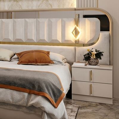 High Gloss Royal Luxury Complete Bedroom Sets king Size Bed Room 5 Pieces Wooden Frame Turkish Modern Bedroom Furniture Set