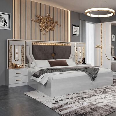Wholesale Turkish king Size Bed Set Complete Luxury Bedroom Sets Double Adult Room Wooden Frame Modern Bedroom Furniture Set
