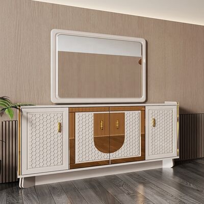 Ensembles De Salle Manger Complet Modern Home Dining Room Furniture Sets Wooden Luxury Dining Table with Sideboard Wine Cabinet