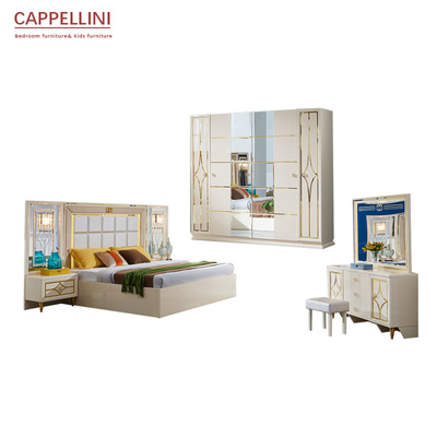 Home Hotel Cabrini White Wood Panel Bedroom Sets OEM ODM