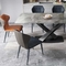 Grey White Cappellini Firm Steel Marble Dining Table Set For 6