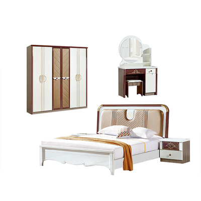 MDF Glass Wooden Minimalist Bedroom Set OEM Ecofriendly Durable