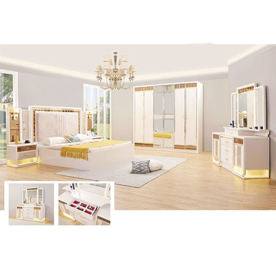 Wood Panel MDF White King Size Bedroom Home Furniture Sets