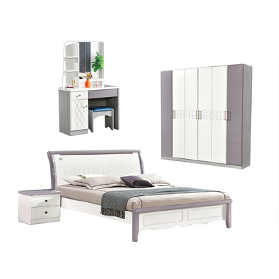Cabrini Wood Minimalist Bedroom Set 1800*2000mm Nordic Double Bed