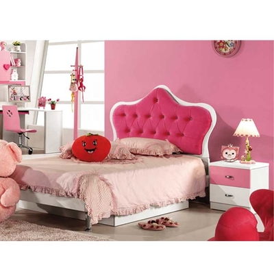 Cabrini Girls Bedroom Furniture With Desk Pink Princess Bed 1280*2050mm