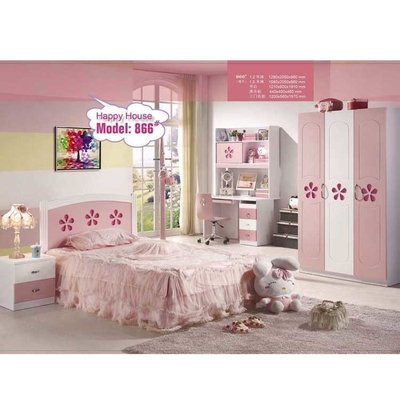 Cabrini Wood Children Bedroom Set Pink Disney Princess Kids Furniture