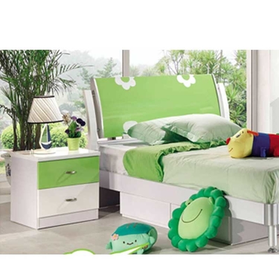 OEM PU Children Bedroom Sets White Green Furniture Set Cabrini