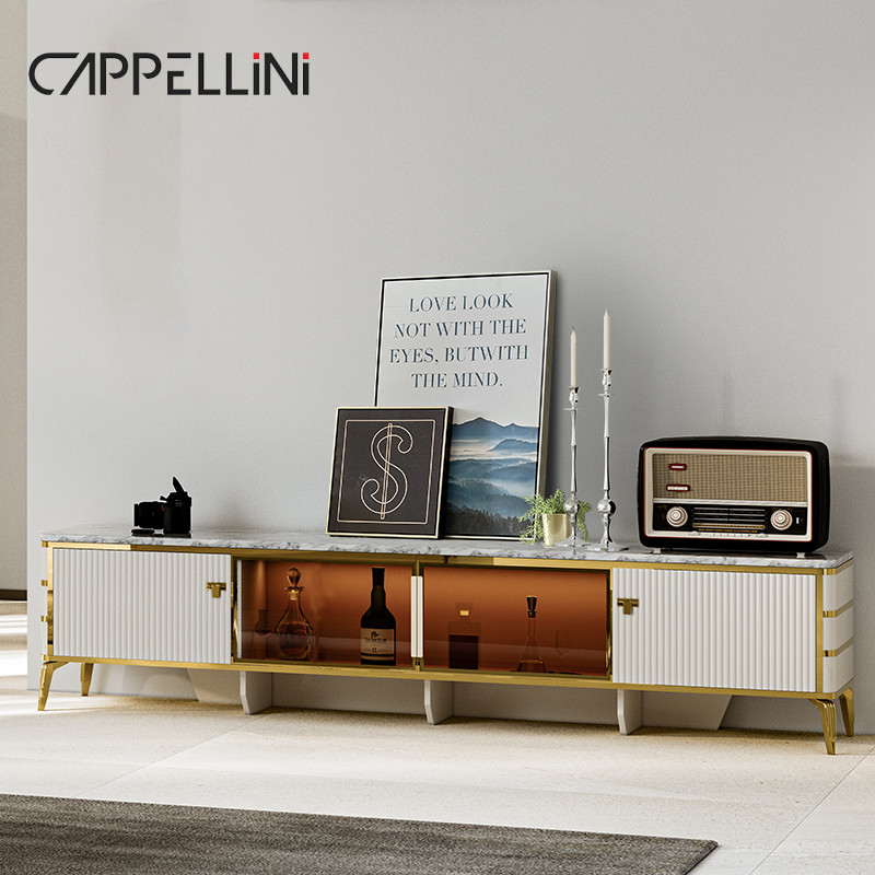 Nordic Modern White Wooden Tv Cabinet Storage Living Room Furniture ...