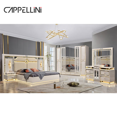 Luxury Wooden Frame King Size Leather Bed Bedroom Sets Double Home Queen Wood Modern Full Bedroom Furniture Set
