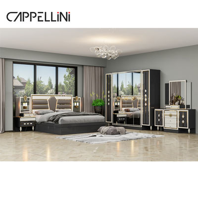 Wooden Modern Double Leather King Size Bed Set Home Furniture Modular Wood Queen Full Luxury Bedroom Sets Furniture