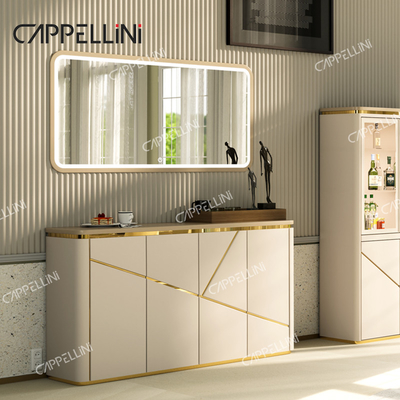 Luxury Modern Wooden Storage Living Room Cabinets Home Furniture Dining Buffet Wood Sideboard Cabinet With Mirror