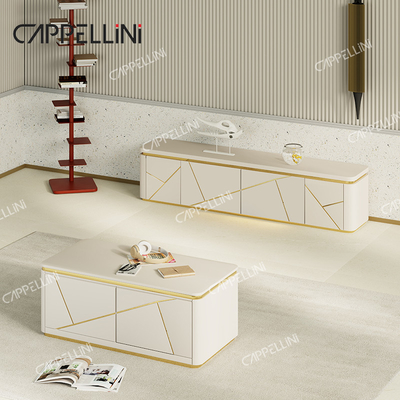 Modern Luxury Wood TV Cabinet And Coffee Table Set Home Furniture Living Room Wooden TV Stand With Storage