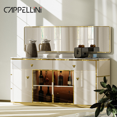 Modern Design Kitchen Sideboard Buffet Cabinet Dining Room Home Furniture Luxury Storage Wooden Sideboard With Mirror