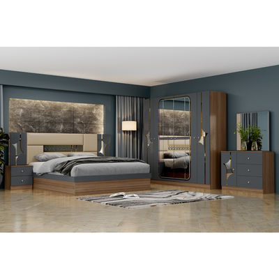 Wholesale Low Price Turkish Double King Bed Room Home Wooden Frame Mdf Modern Luxury Full Size Bedroom Furniture Set