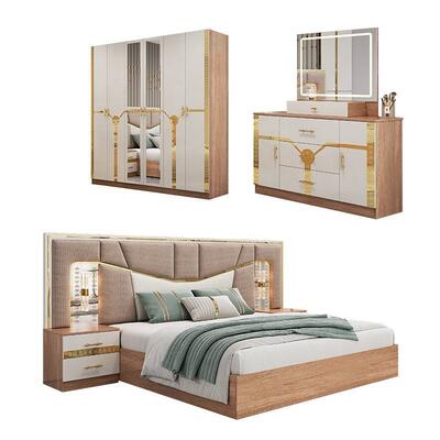 Meuble De Chambre Modern Bedroom Furniture Set king Size Bed Wooden Frame Luxury Home Complete Turkish Furniture Bedroom Sets