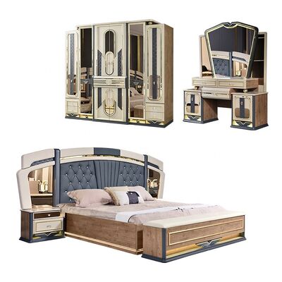 Chambre a Coucher Complet De Luxe Bedroom Sets king Size Bed Home Room Double Wooden Frame Modern Luxury Bedroom Furniture Set