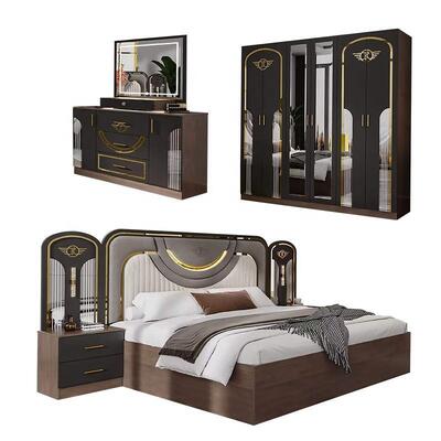 Wholesale Turkish Modern Bedroom Furniture Set Complete 5 Pieces king Size Bed Room Wooden Frame Home Furniture Bedroom Sets