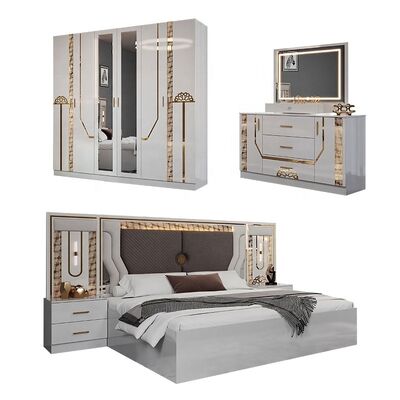 Wholesale Turkish king Size Bed Set Complete Luxury Bedroom Sets Double Adult Room Wooden Frame Modern Bedroom Furniture Set